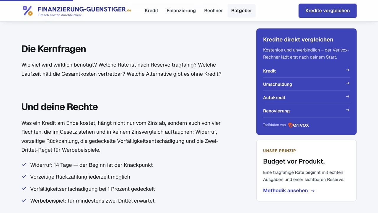 Kredit-Ratgeber von finanzierung-guenstiger.de