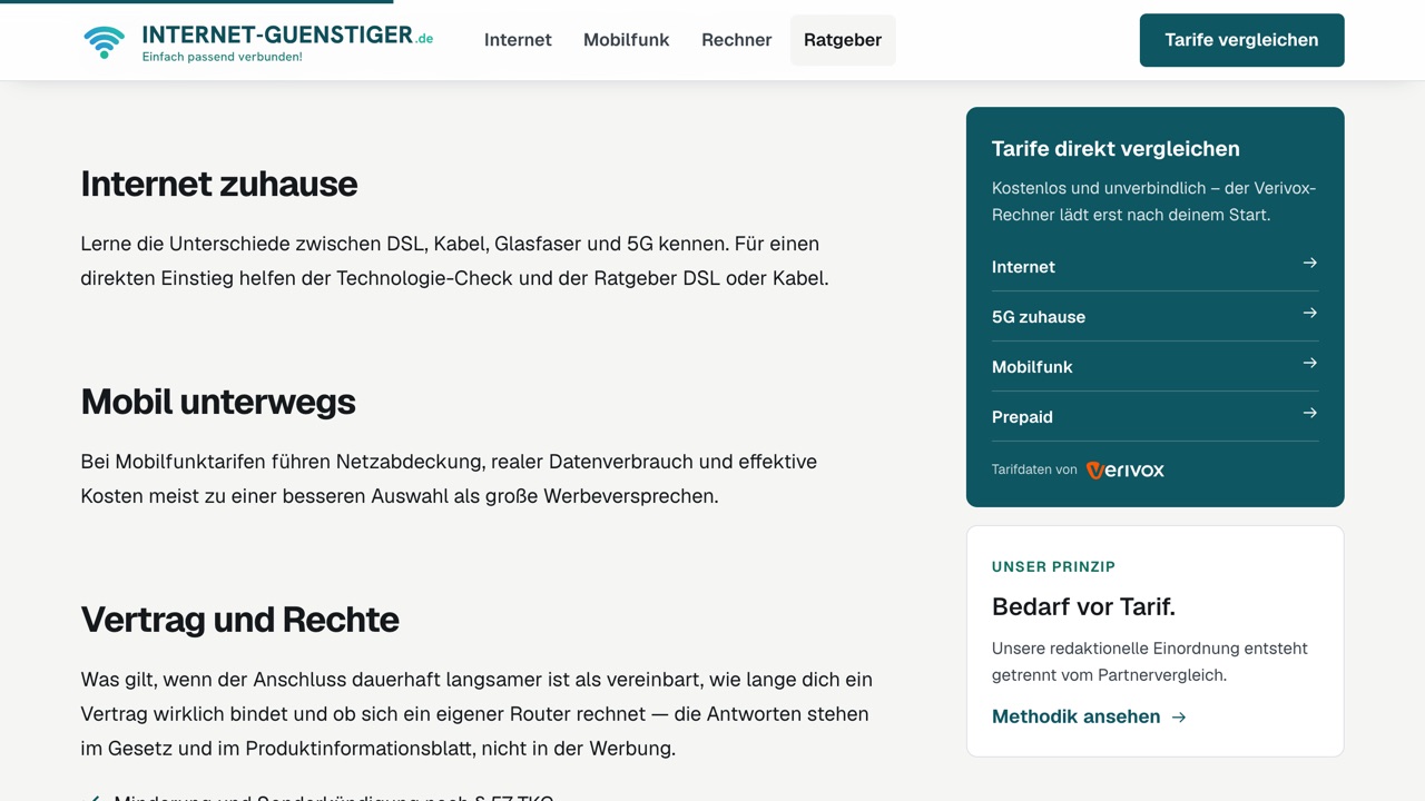Ratgeber Internet und Mobilfunk von internet-guenstiger.de