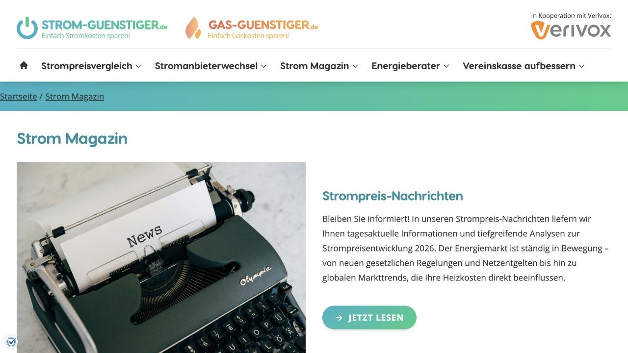 Strom-Magazin von strom-guenstiger.de